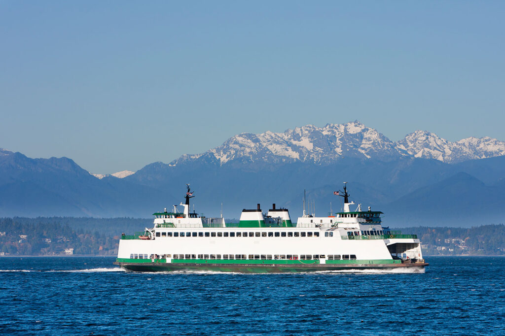 Pudget sound view with cruise ship